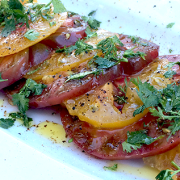 Heirloom Tomatoes with fresh basil
